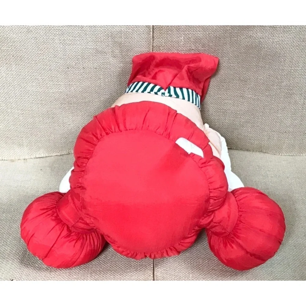 Vintage Puffy Nylon Santa Claus Plush Stuffed Toy Christmas Jolly St Nick